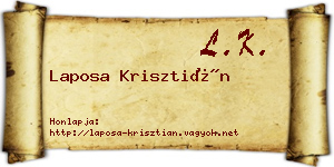 Laposa Krisztián névjegykártya